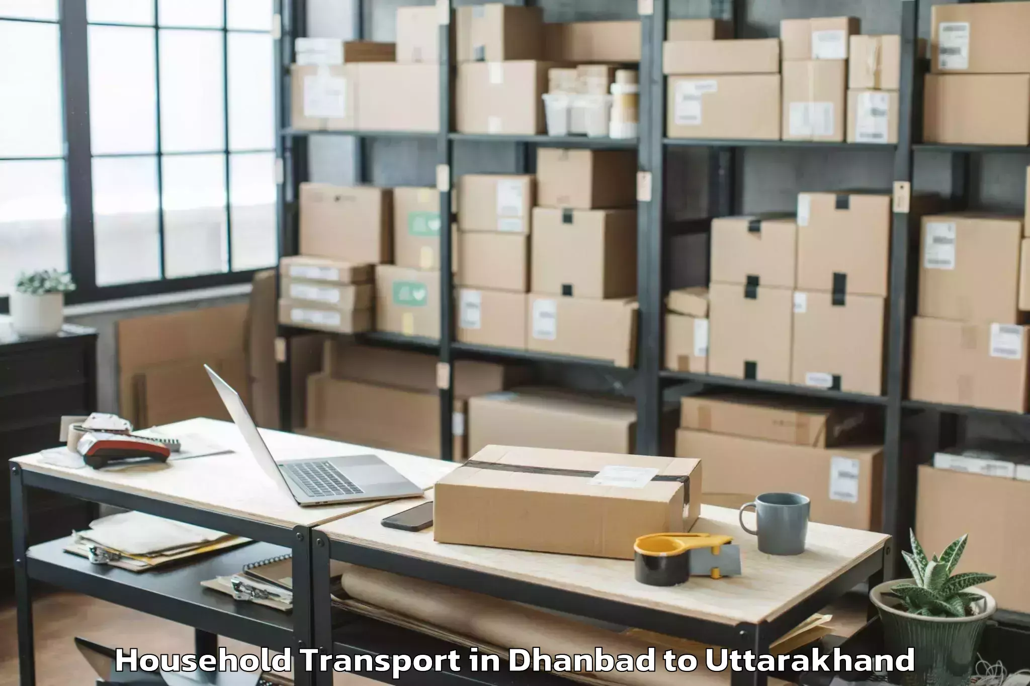 Trusted Dhanbad to Srinagar Pauri Garhwal Household Transport